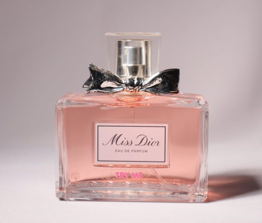elegant miss dior perfume bottle on display